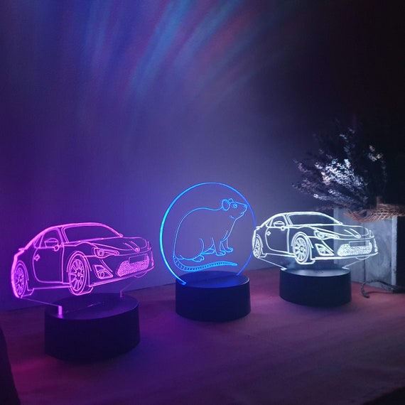 Toyota 3D Lampe LED Lumière 16 Couleurs Conducteur Voiture Cadeau
