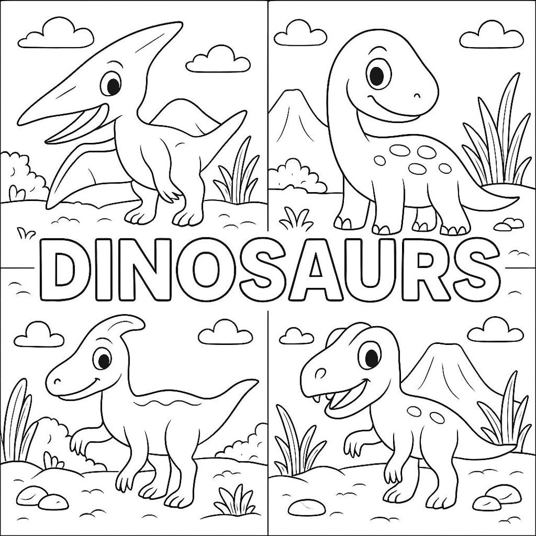 Dinosaur Coloring Pages for Toddlers | 30 Dino Printable Sheets ...