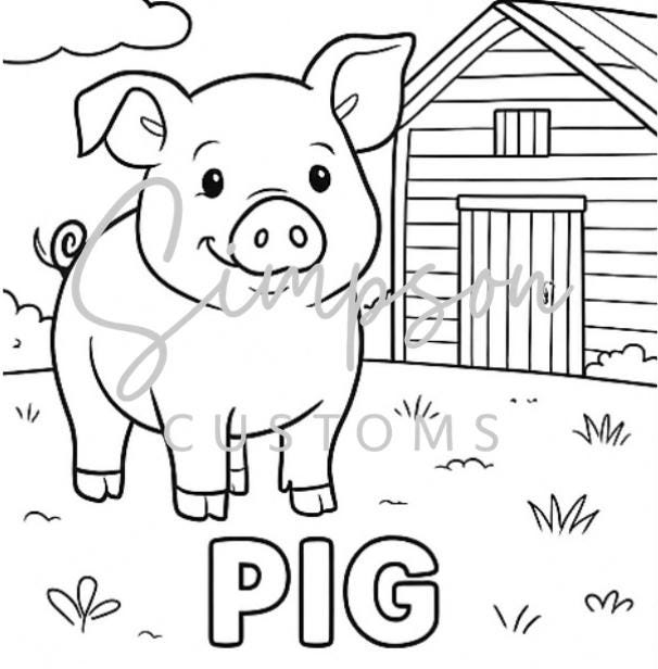 Farm Animal Coloring Pages for Kids | Toddler & Preschool Activity ...