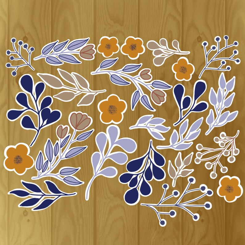 Blue and yellow flowers