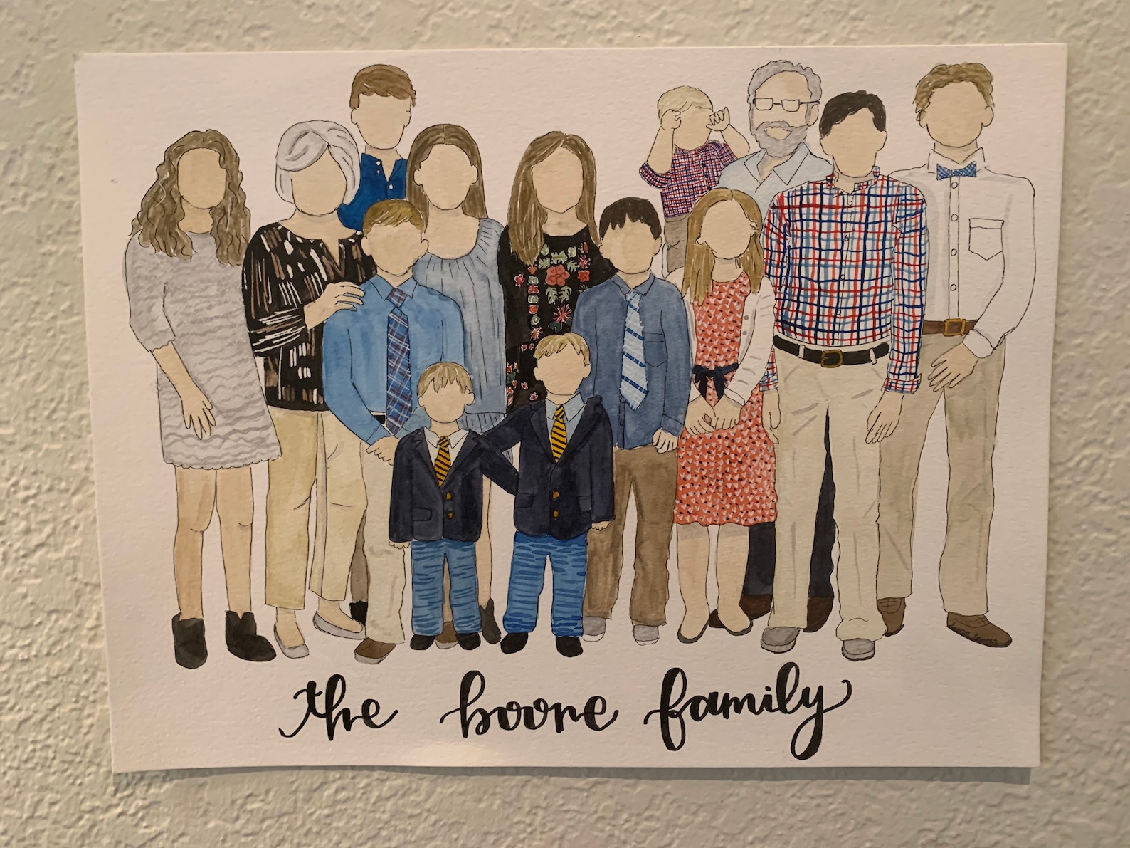 Family Watercolor Painting Custom Watercolor Family Portrait | Etsy