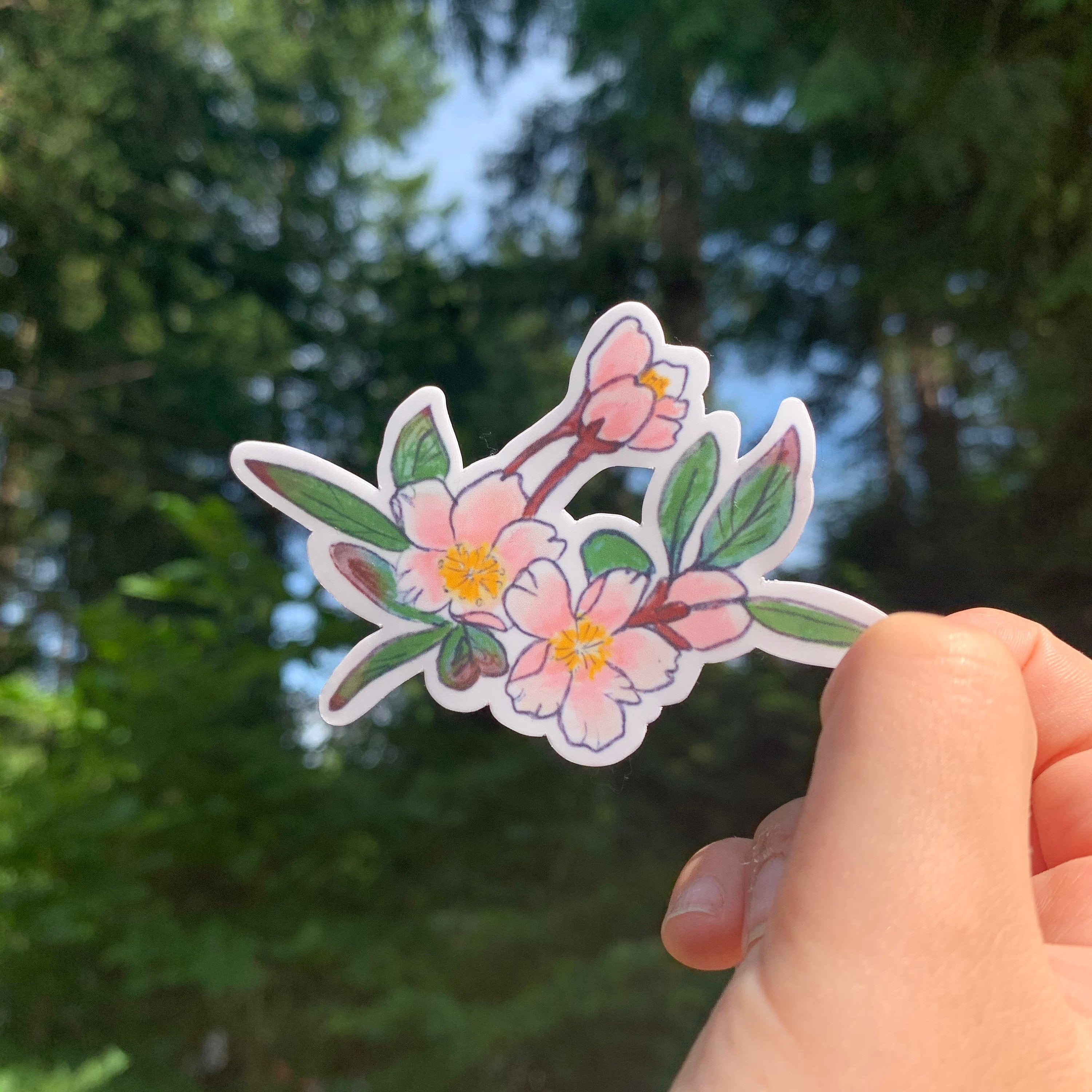 Cherry Blossom Cheer Cherry Blossom Sticker Vinyl Sticker Cute Stickers