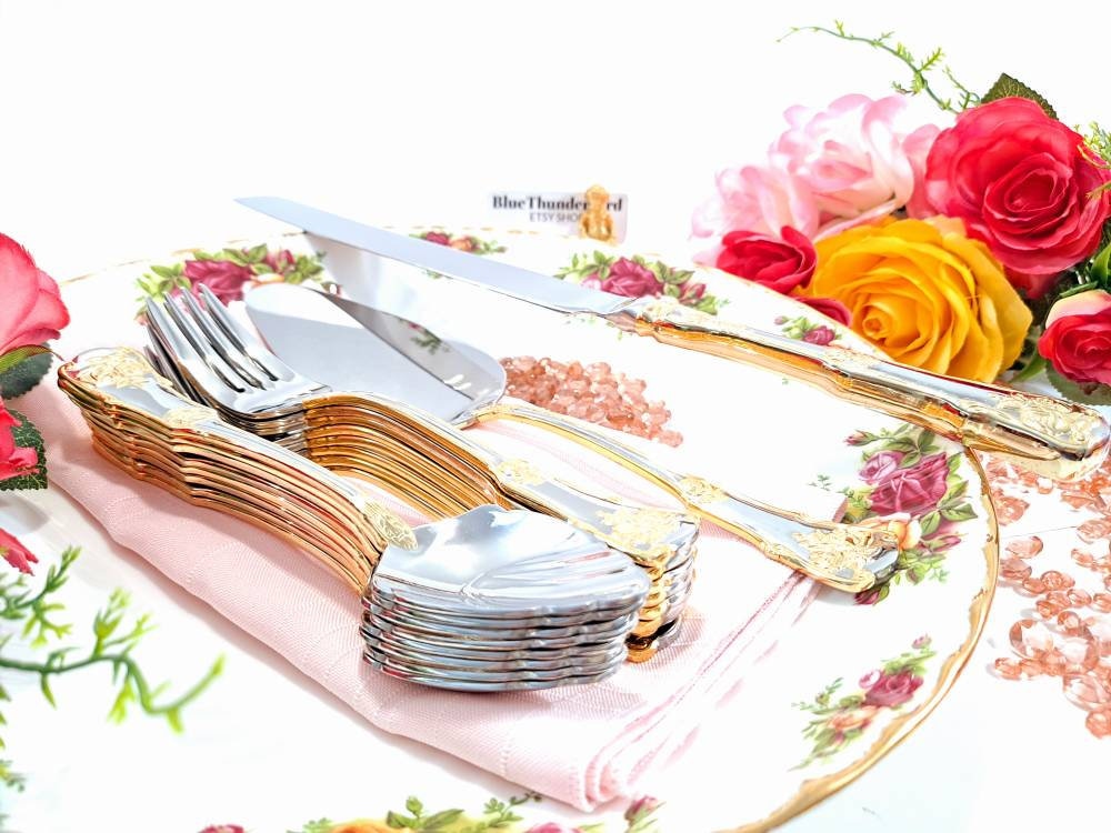 Royal Albert Old Country Roses Dessert Set Spoons Dessert Forks