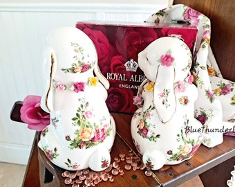 Royal Albert Old Country Roses Floppy Ear Bunny Bunny Girl Bunny