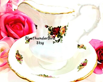 Royal Albert Old Country Roses Pitcher Ewer England  Collectable  Water Pitcher Small Bowl Set Washing Set England Fine China