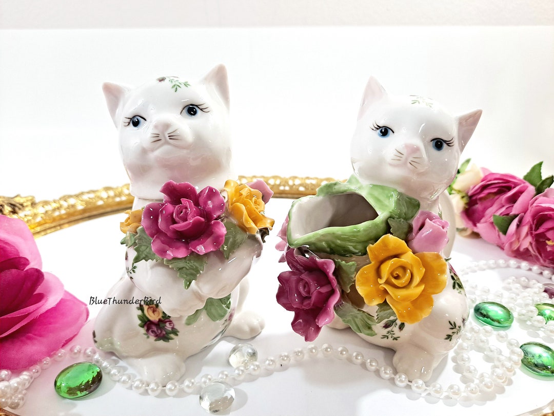 Royal Albert Old Country Roses Kitty Cat Creamer and Sugar Set ...