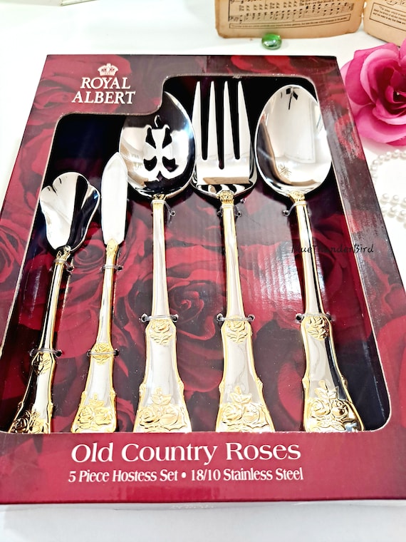 Nib!royal Albert Old Country Roses Hostess Serving Set Spoon