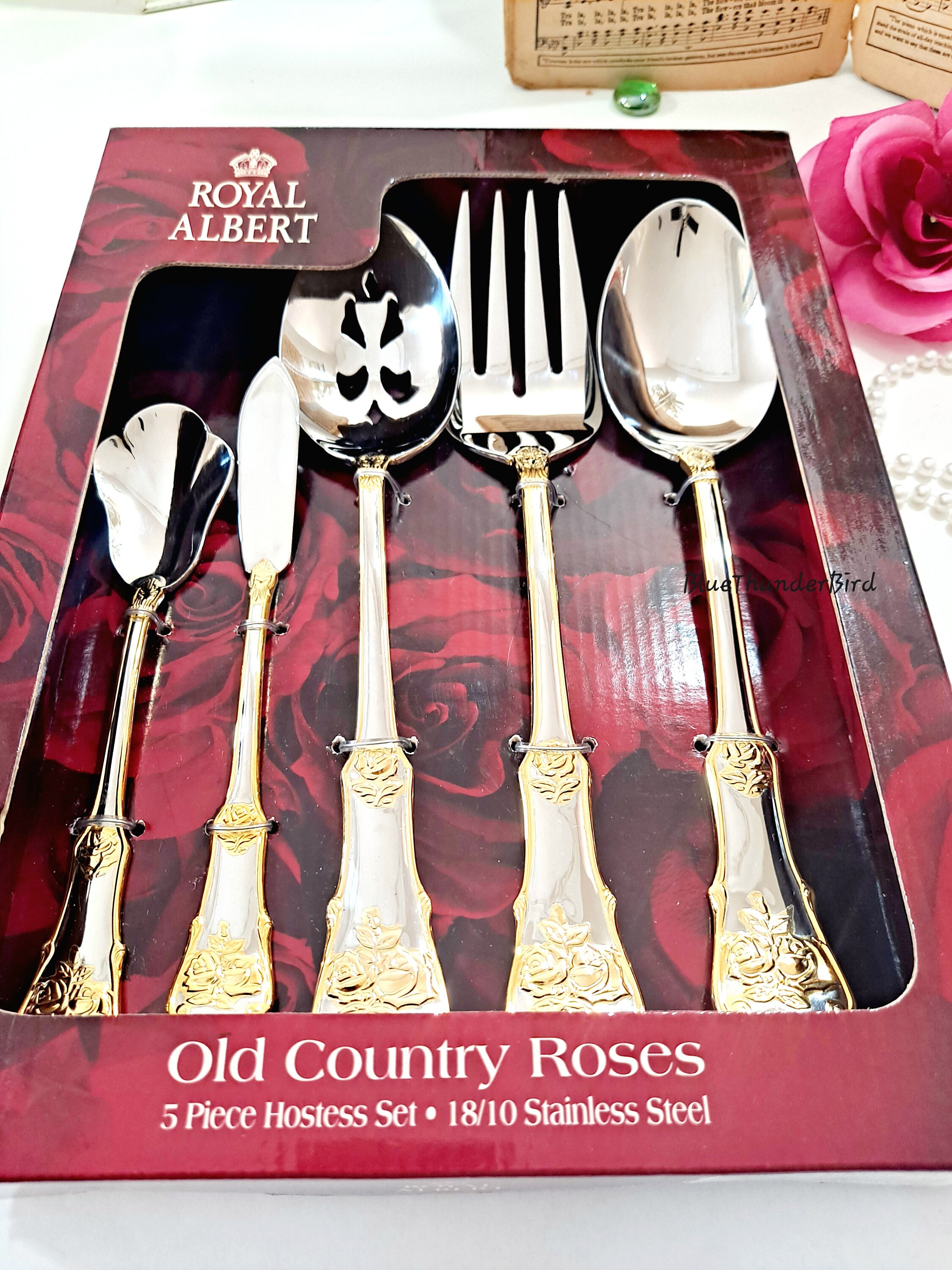 Nib!royal Albert Old Country Roses Hostess Serving Set Spoon