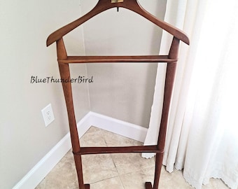 Mid Century Najico Wooden valet stand gentleman valet stand Butler Stand Suit Stand Najico Japan