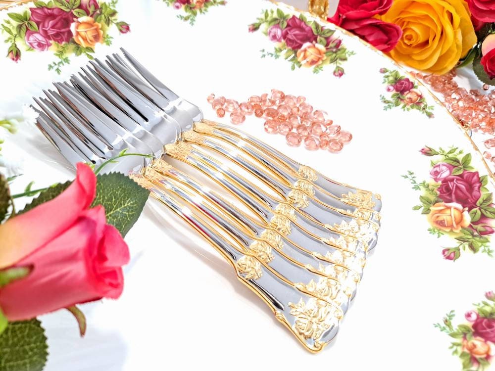 Royal Albert Old Country Roses Dessert Set Spoons Dessert Forks