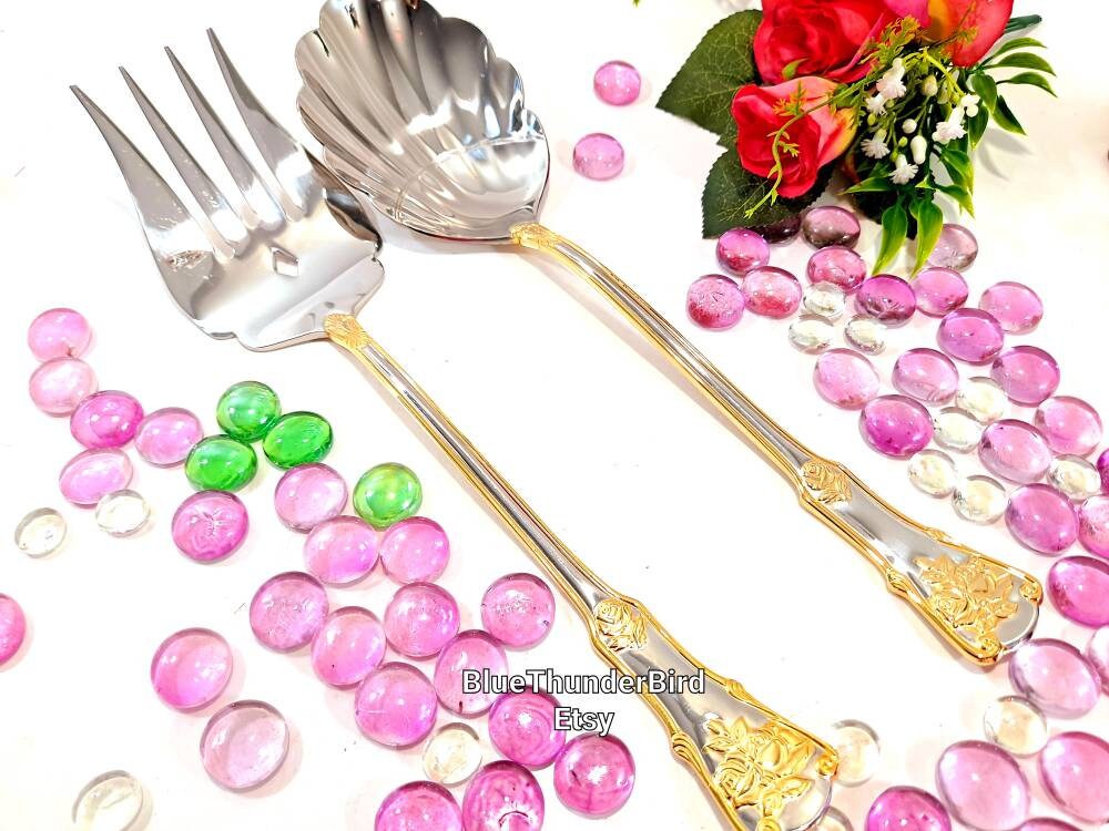 Nib!royal Albert Old Country Roses Buffet Serving Set Spoon Fork