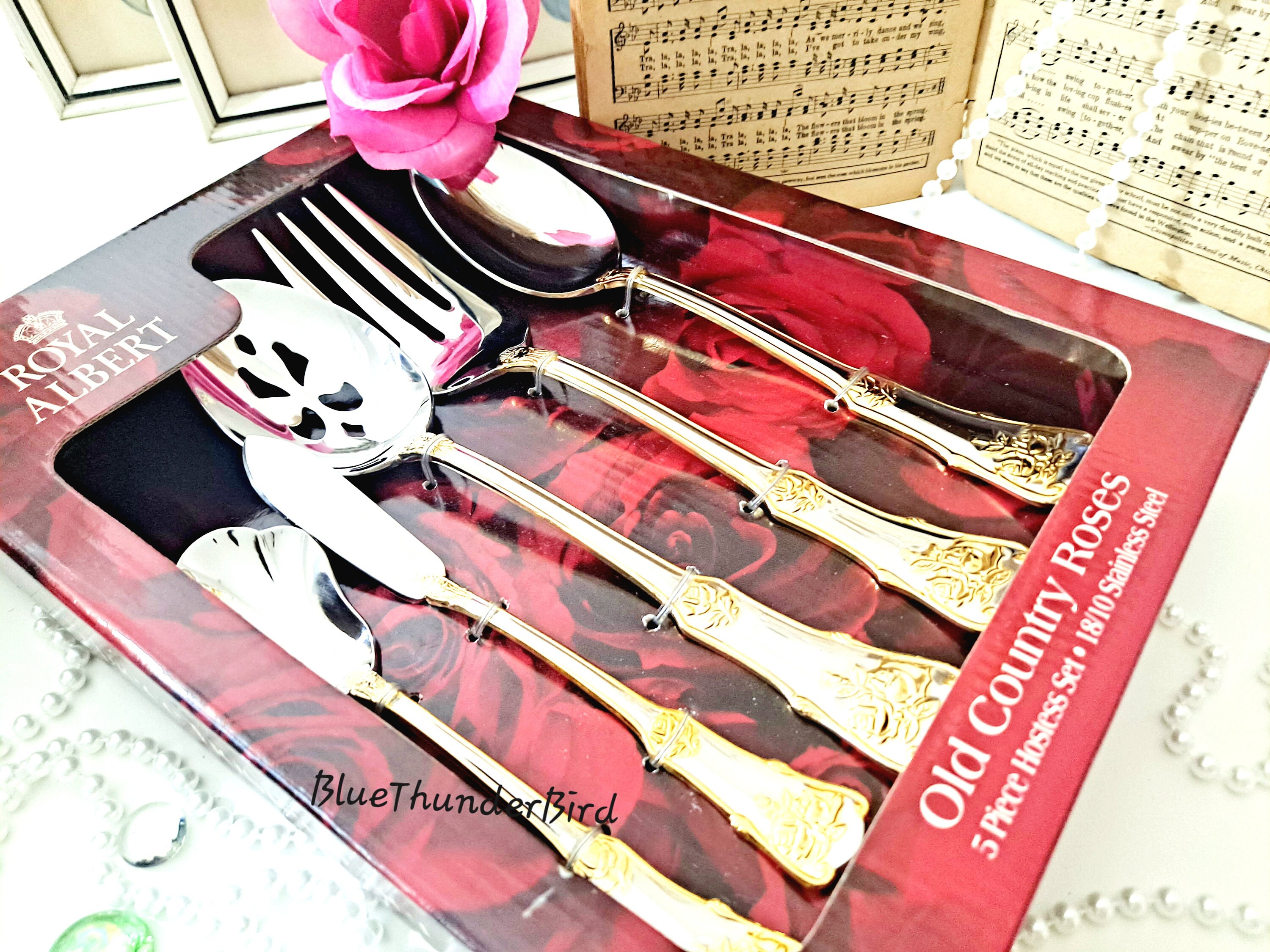 Nib!royal Albert Old Country Roses Hostess Serving Set Spoon