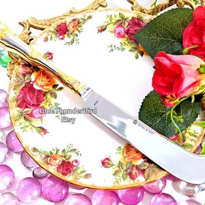 Royal Albert Old Country Roses  Cheese Knife Stainless Steel Roses Vintage Flatware Wedding Gift Mothers Day Gift