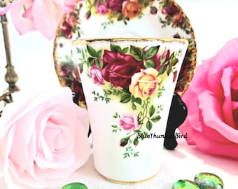 Royal Albert Old Country Roses Cup and Saucer Vanity  Royal Albert Cup Collectable Roses Royal Albert Vanity Decor Roses