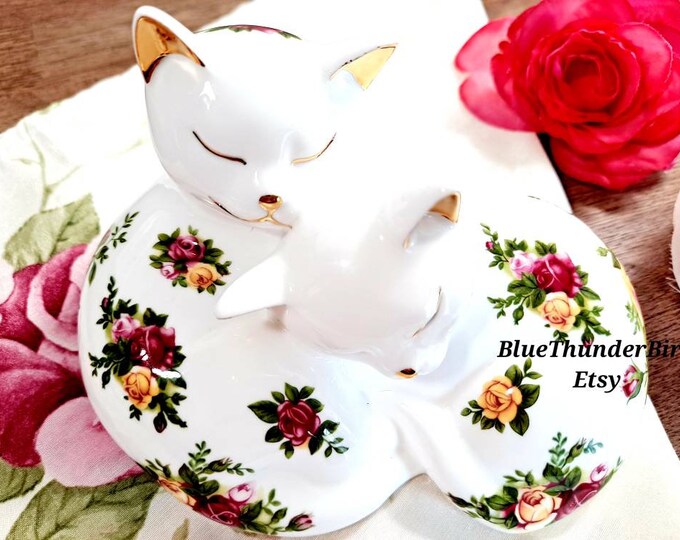 Royal Albert Old Country Roses Kitty Cats Figurine Paperweight ...