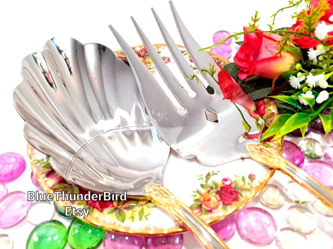Nib!royal Albert Old Country Roses Buffet Serving Set Spoon Fork