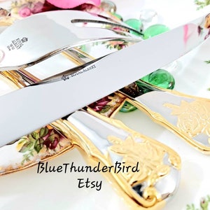 Royal Albert Old Country Roses Carving Set Knife Stainless Steel Roses Carving Set