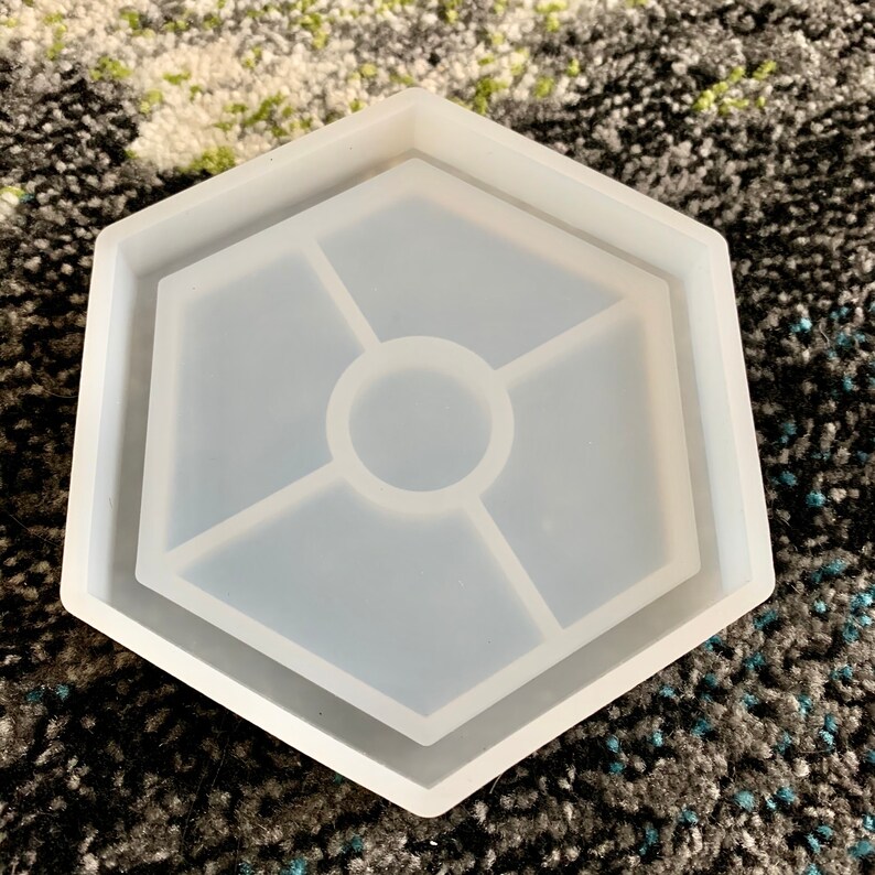 4 Hexagon Silicone Coaster Tray Molds Etsy