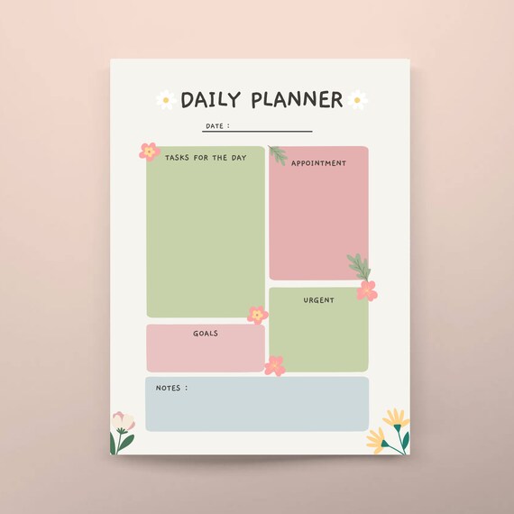 Editable Daily Planner Digital Download Printable Planner - Etsy