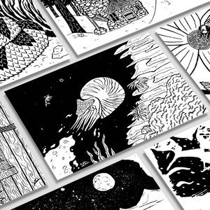 Natur Poster | 5 &quot;x 7&quot; Schwarz & Weiß Drucke