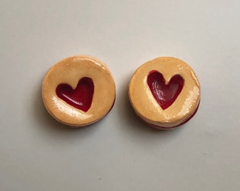 Heart Cookie Mini Magnets, Valentine's Cookie Magnets