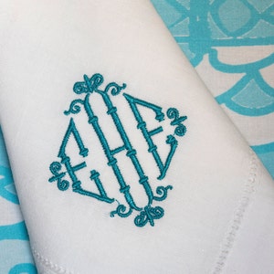 Monogrammed Linen Cotton Dinner Napkin | Custom Embroidery