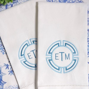Monogrammed Linen Cotton Napkin | Custom Embroidered Dinner Napkin