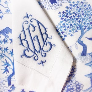 Monogrammed Linen/Cotton Dinner Napkins | Wedding | Custom Embroidery | Cocktail Napkin  | Tea Towel | Special Occasion | Gift | Mother