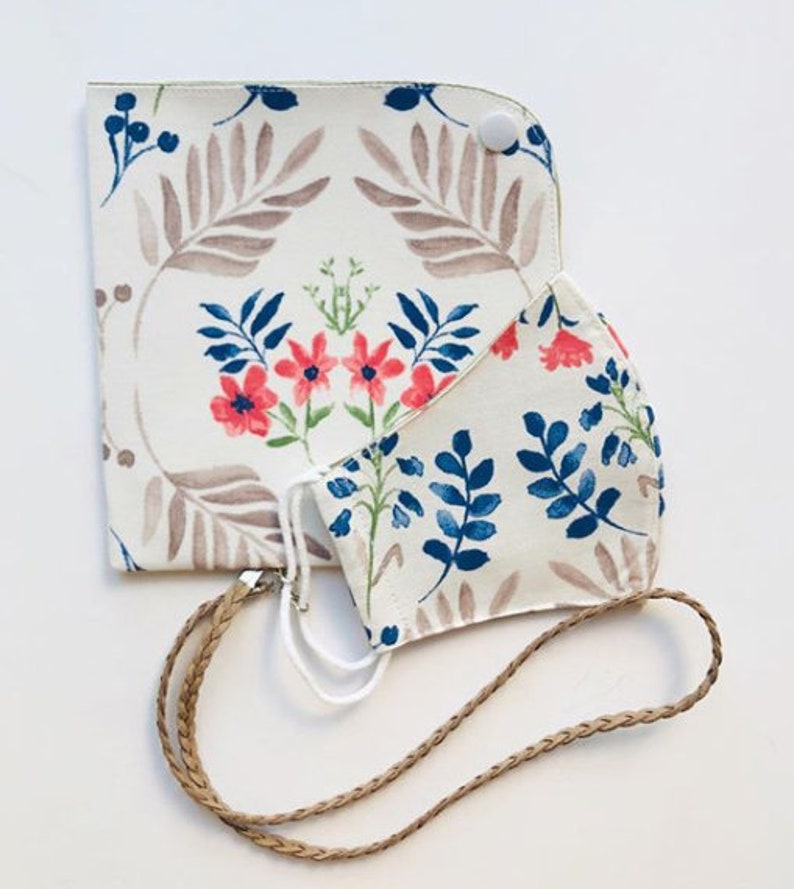 2 Face Mask With Storage Bag Lanyard Patterns For women Nose Etsy