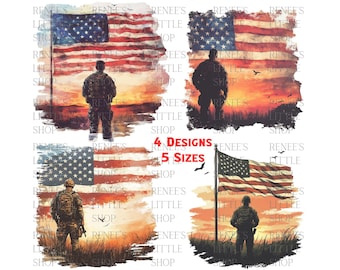 American Soldier Flag Sublimation, Patriotic Clip Art (Digital Download)