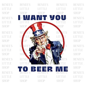 American Uncle Sam Beer Theme Patriotic PNG Digital Download Kit - Commercial Use Allowed - Perfect for Sublimation, Heat Press, and More