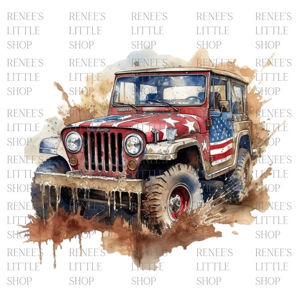 American 4 Wheel Vehicle Covered in Mud PNG Download