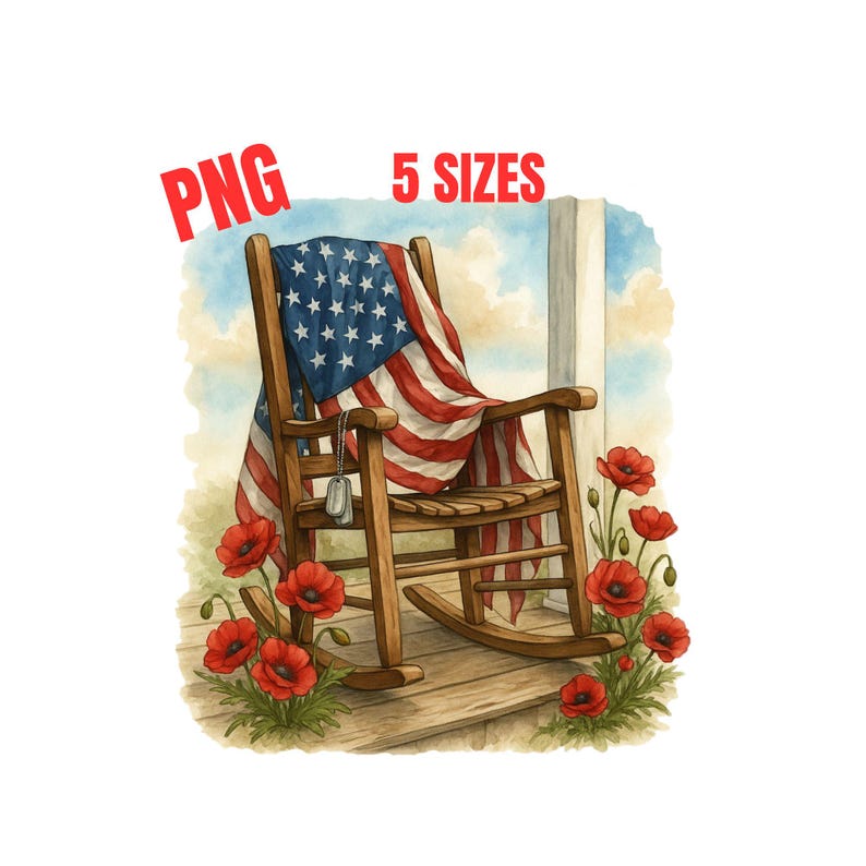 American Flag Rocking Chair PNG | Patriotic Veteran Design (digital ...