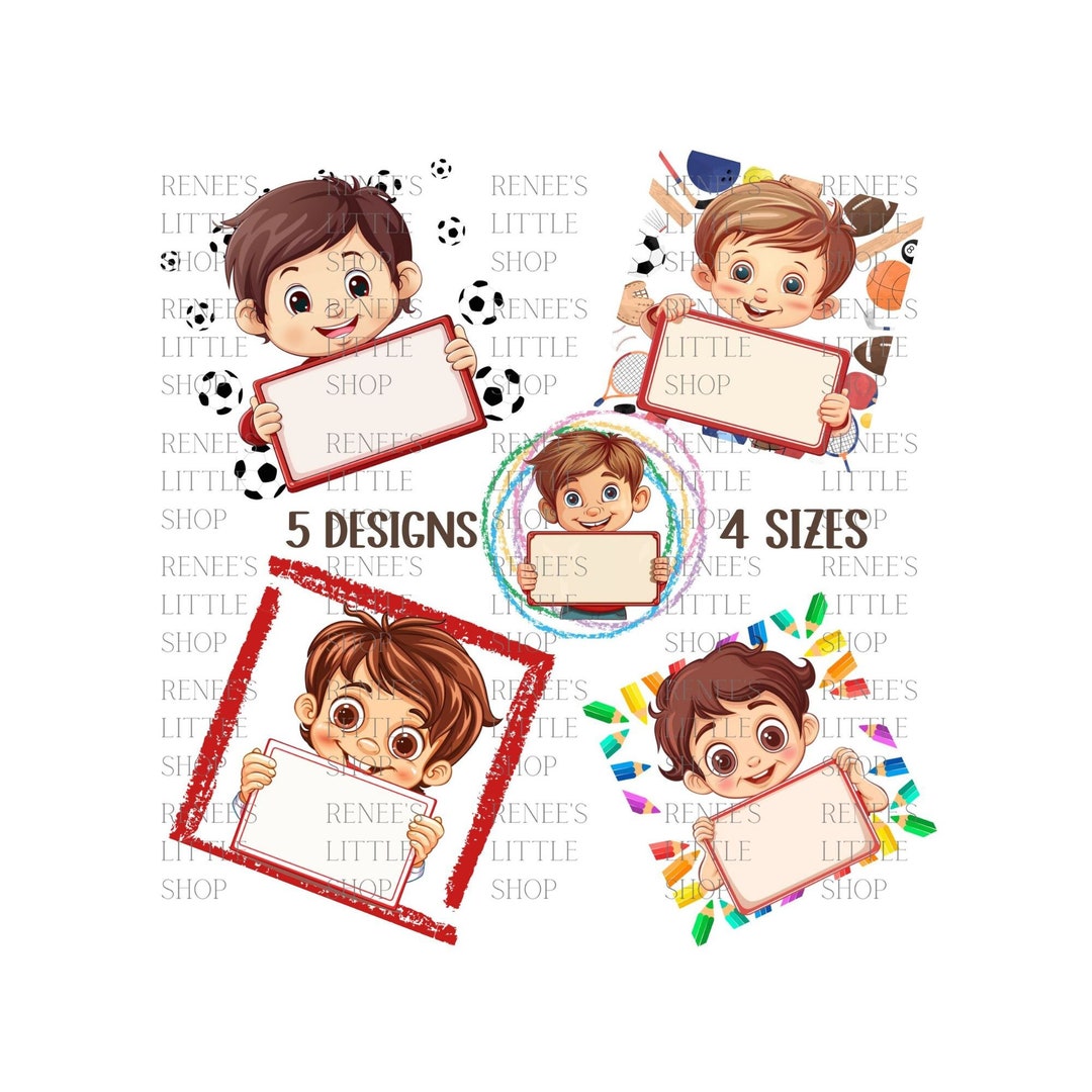 School Boy Themed Name Label Collection High Resolution PNG Clip Art