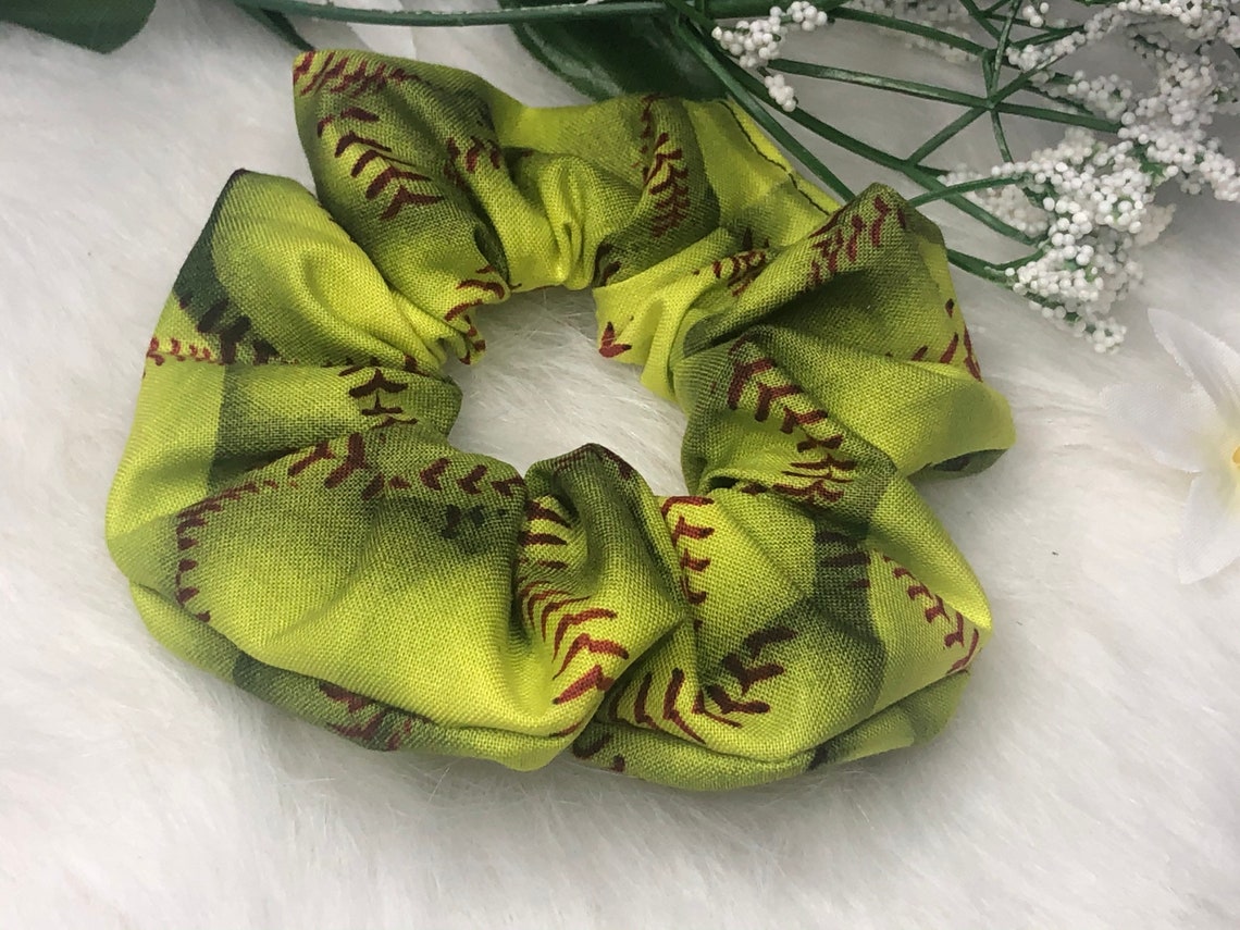 Play Ball Scrunchie Softball Scrunchie Softball Accessories Etsy