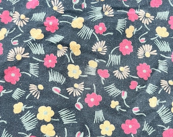 Vintage Fabric Hanes Cotton Fabric 176" x 44" (5 yard) Geometric MCM Floral Fabric Flower Quilt Quilting Retro Calico Cotton Print Fabric