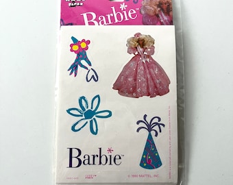 Vintage Barbie Reed Paper NEW Sticker Sheets Pack Deadstock Rare 1990 Retro Mattel Barbie Party Supplies Barbie Stickers