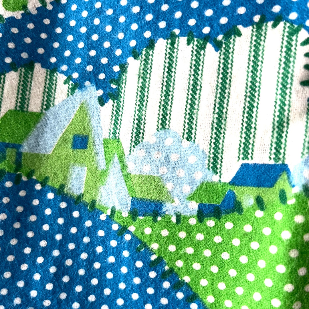 Vintage Flannel Fabric 2 Yards 72 X 44 Sewing Etsy