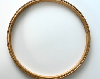 10” Vintage Wood Quilt Hoop Quilting embroidery cross stitch frame retro needlework crewel 60s 70s visible repair