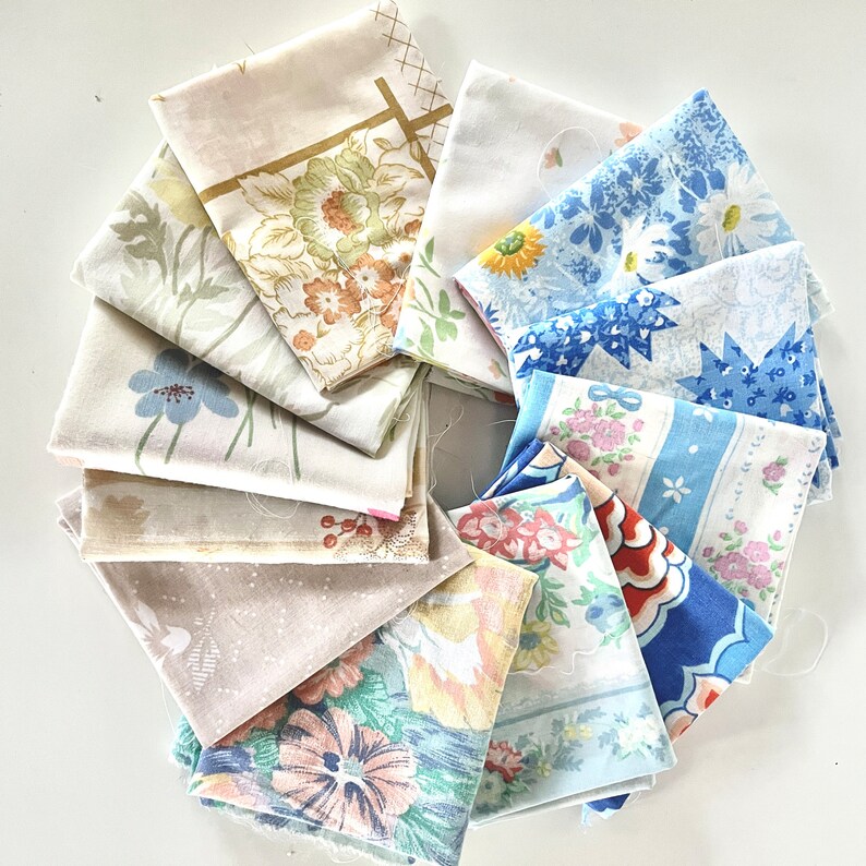 Vintage Linens Fat Quarter Sheets Bundle Pick Your Qty Set Etsy