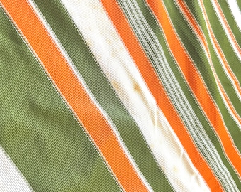 Vintage Fabric Polyester Stripe 92" x 64" (~ 2.25+ yard) geometric stripe knit fabric retro apparel garment construction 70s 80s