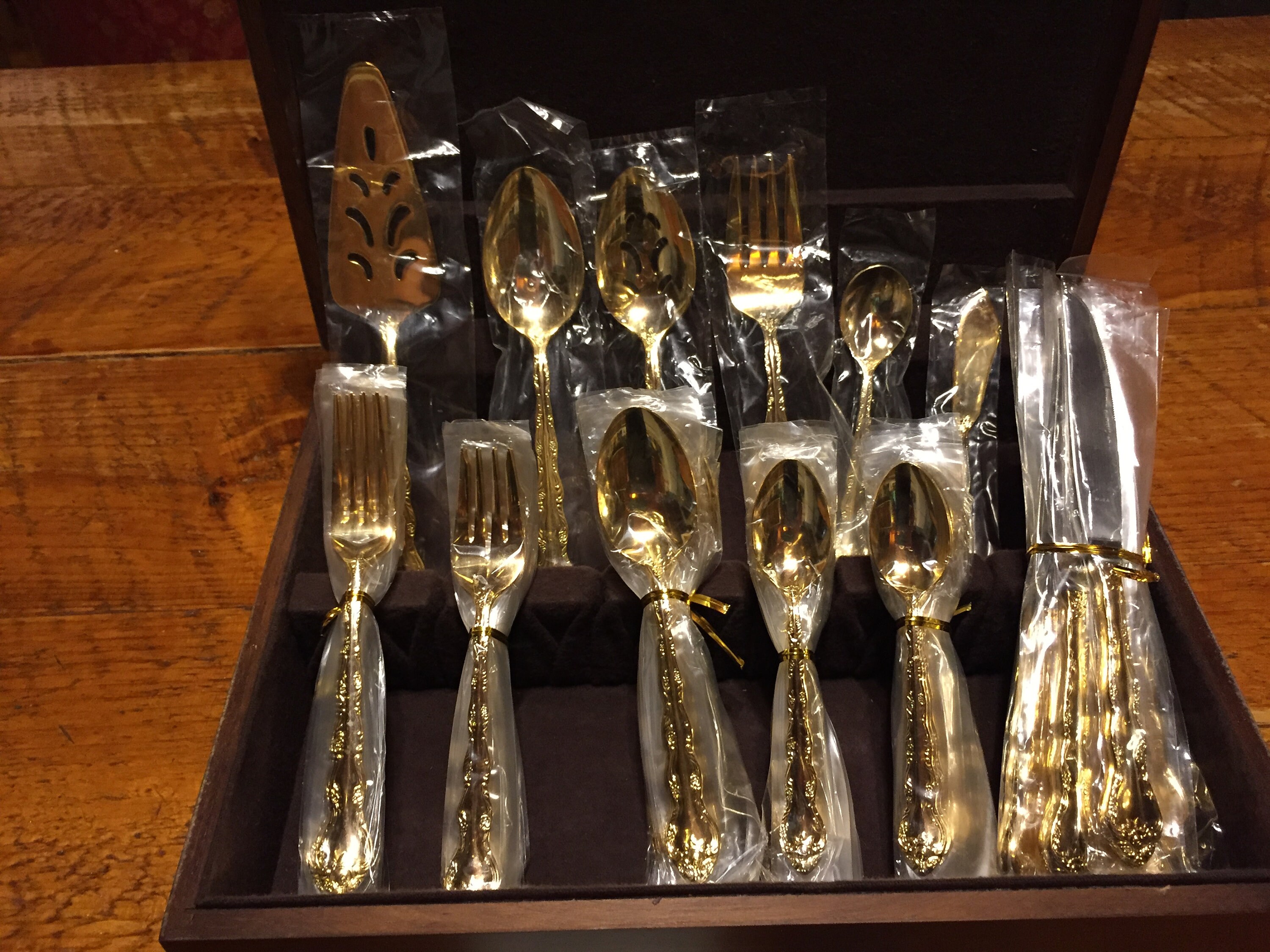 1847 ROGERS BROS Full Service for 8 Goldplated Silverware in Etsy
