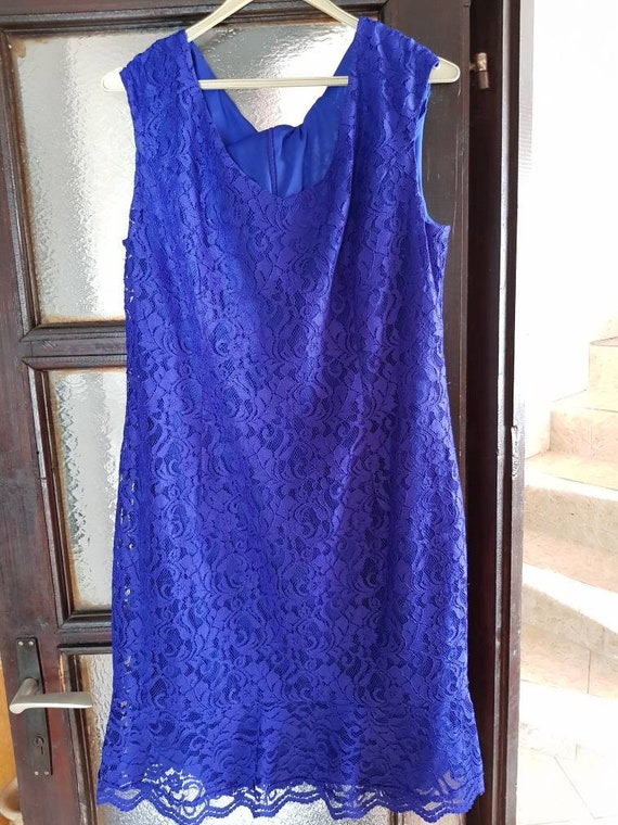 Vintage 90s dress / 1990s dress / blue dress / pr