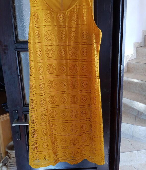 Vintage 90s dress / 1990s dress / yellow dress /