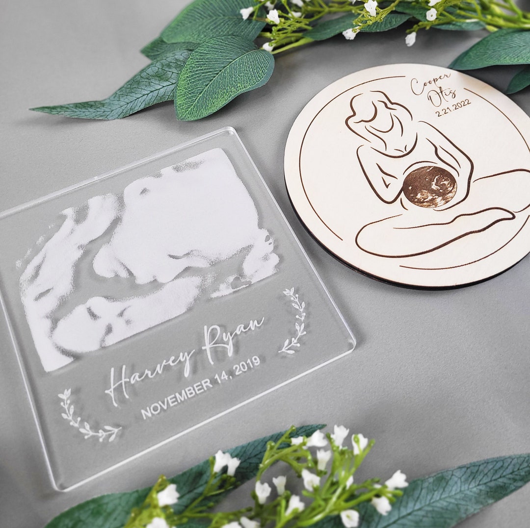 Baby Ultrasound Gift for Expecting Mothers Personalized Wood Acrylic