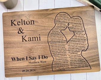 Personalized Engraved Couple's Song Lyrics Wall Art Wood Boards - Custom Gift for Couples, Weddings & Anniversaries | First Song Home Decor
