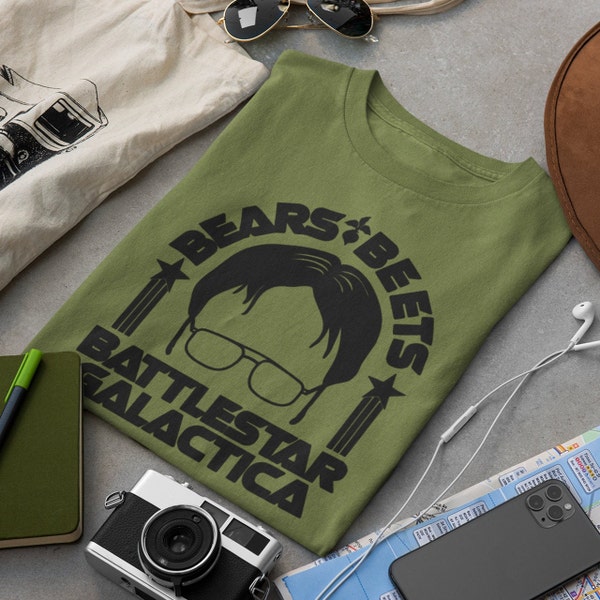 The Office Quotes Bears Beets Battlestar Galactica - Dwight Schrute + Jim Halpert Humor High Quality Custom T-Shirts. Funny Clothes 008