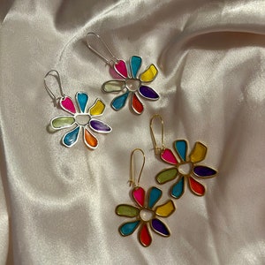 Stained Glass Flower Dangles