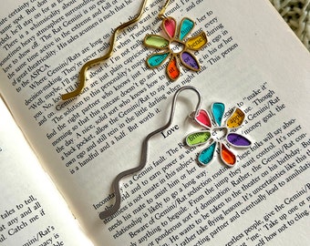 Stained Glass Flower Bookmark - charm bookmark