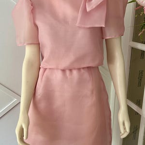 2pc/Set Modern Filipiniana for wonen  Pink Top and Skirt Set Medium